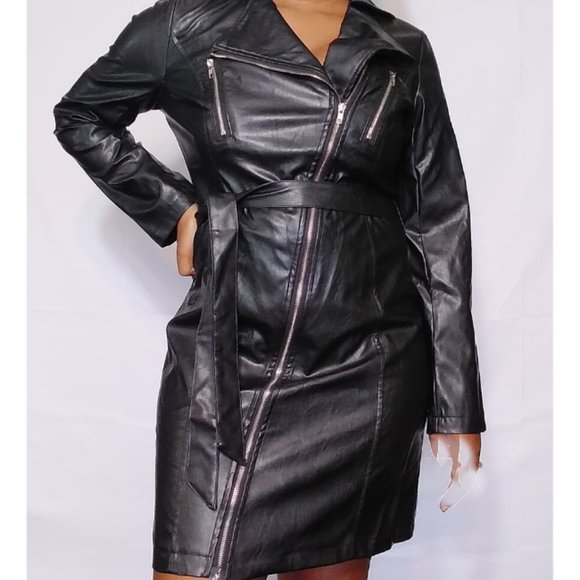 Leather Zip Dress - Picture 2 of 3